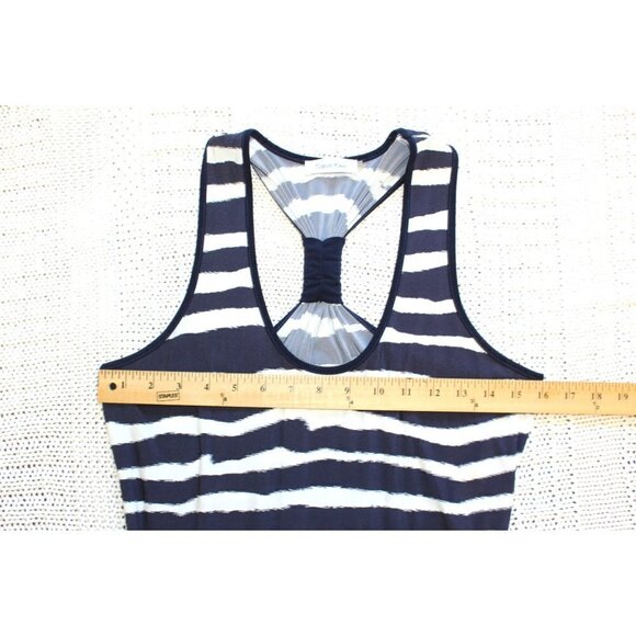 Calvin Klein Navy blue striped Maxi dress Size 8 sleeveless summer and beachy - Picture 4 of 10